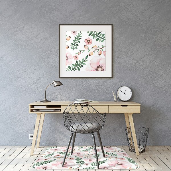 Tapis de chaise de bureau Fleur