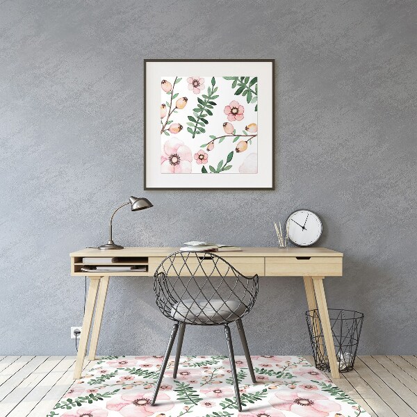 Tapis de chaise de bureau Fleur