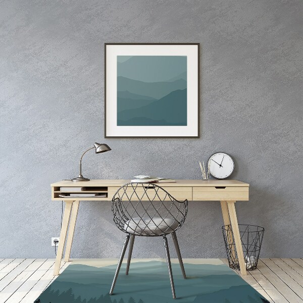 Tapis de chaise de bureau forêt