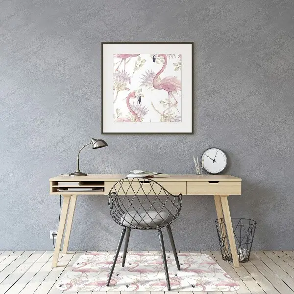 Tapis de chaise de bureau Flamants