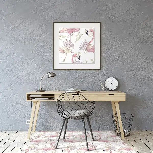 Tapis de chaise de bureau Flamants