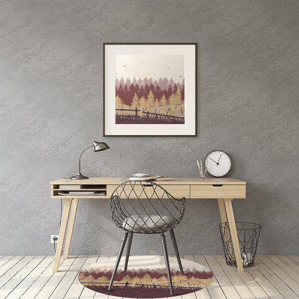 Tapis pour chaise de bureau Forêt d'automne