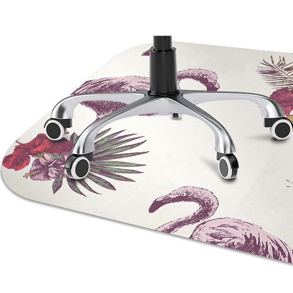 Tapis protection sol Flamingos & Hibiscus