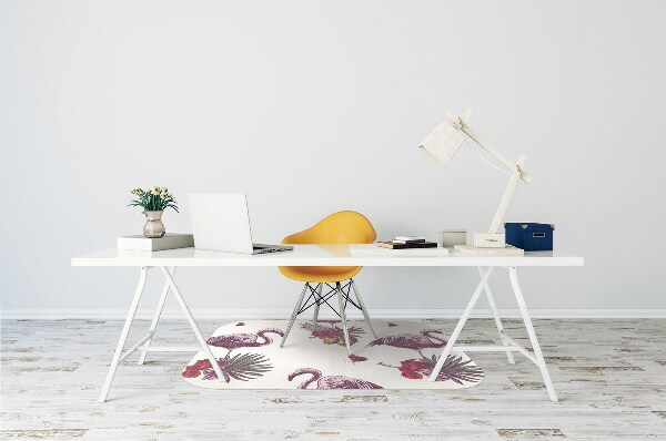 Tapis protection sol Flamingos & Hibiscus