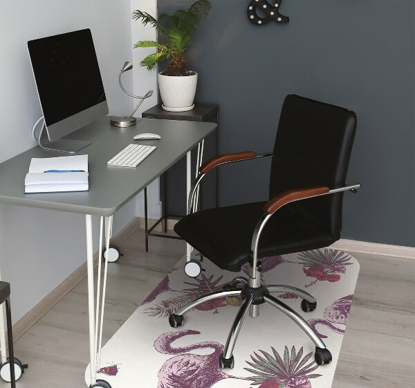 Tapis protection sol Flamingos & Hibiscus