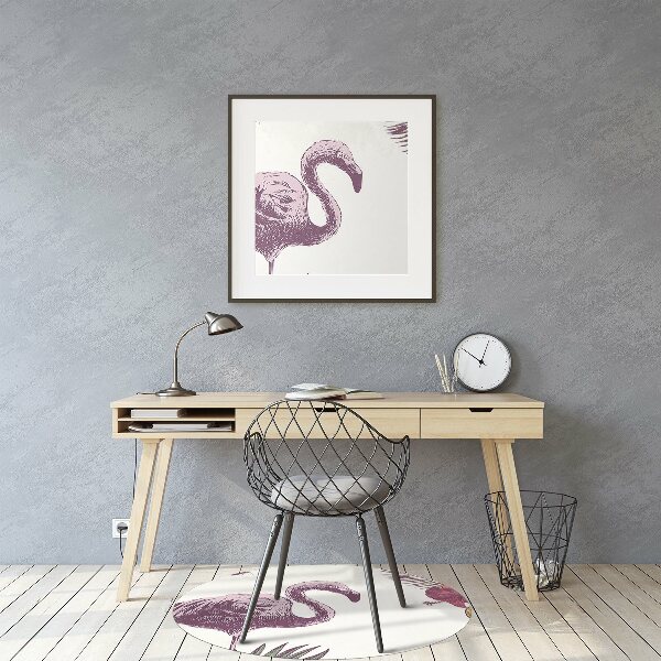 Tapis protection sol Flamingos & Hibiscus