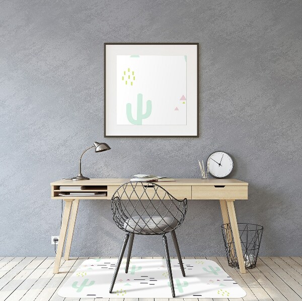 Tapis de chaise de bureau Cactus