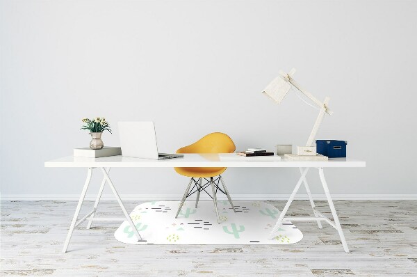 Tapis de chaise de bureau Cactus
