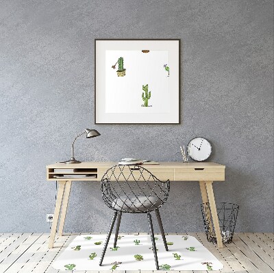 Tapis de chaise de bureau Cactus