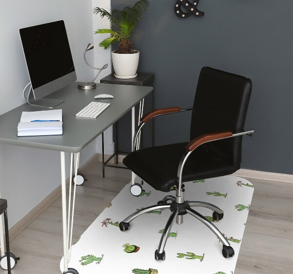 Tapis de chaise de bureau Cactus