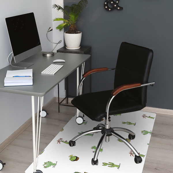 Tapis de chaise de bureau Cactus