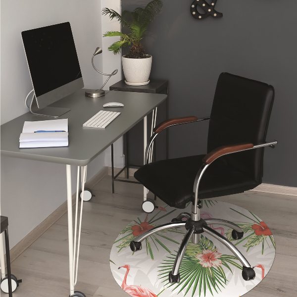 Tapis fauteuil bureau do biura Flamants et fleurs