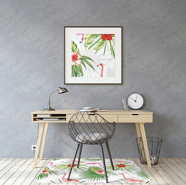 Tapis fauteuil bureau do biura Flamants et fleurs