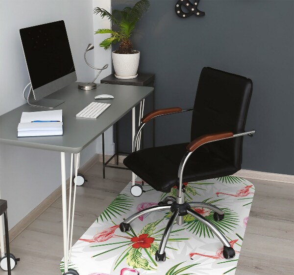 Tapis fauteuil bureau do biura Flamants et fleurs