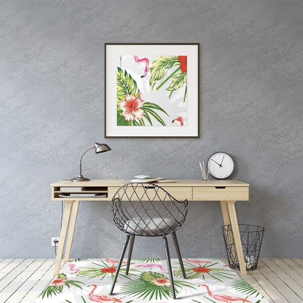 Tapis fauteuil bureau do biura Flamants et fleurs