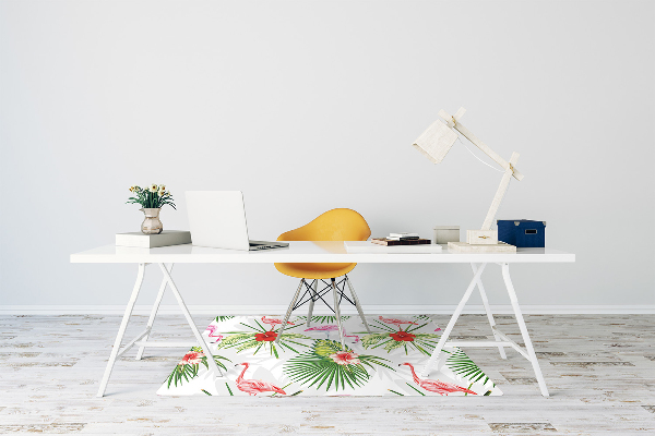 Tapis fauteuil bureau do biura Flamants et fleurs