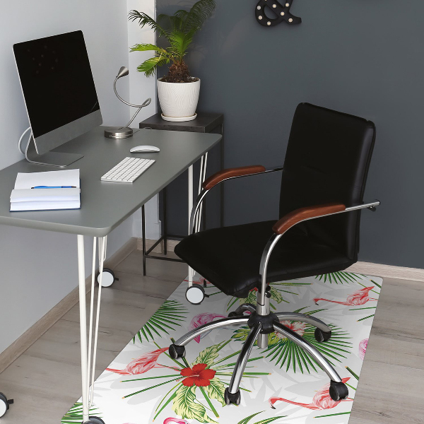 Tapis fauteuil bureau do biura Flamants et fleurs
