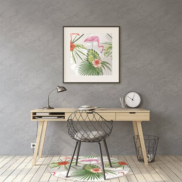 Tapis fauteuil bureau do biura Flamants et fleurs