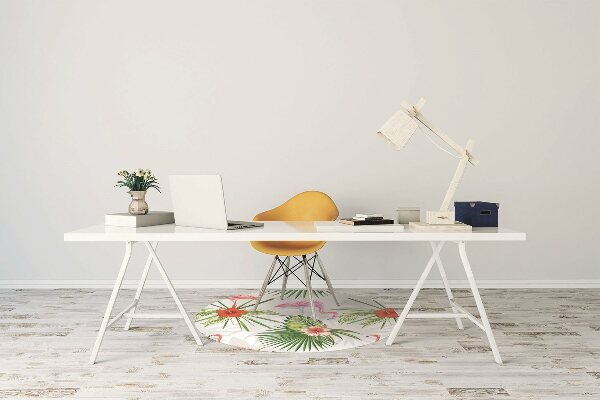 Tapis fauteuil bureau do biura Flamants et fleurs