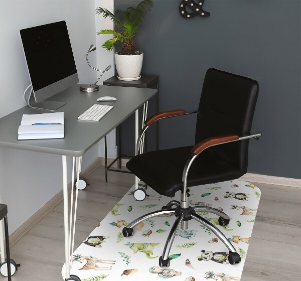 Tapis protège sol Animaux heureux