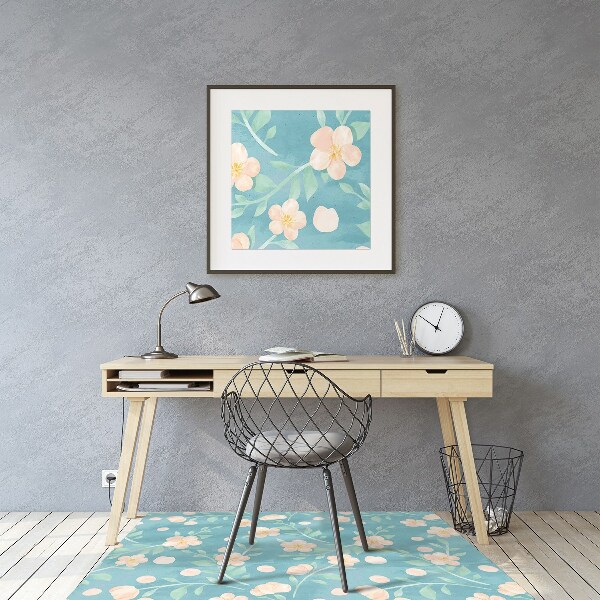 Tapis protège sol Fleurs pastel