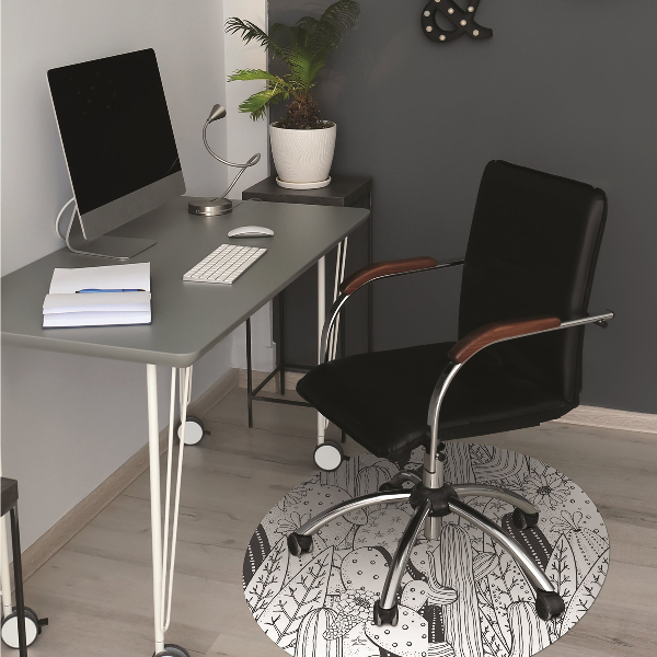 Tapis pour chaise de bureau Cactus comique