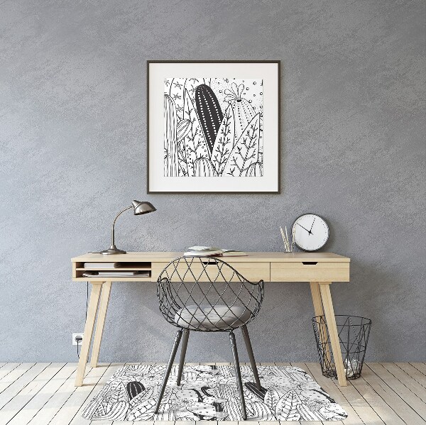 Tapis pour chaise de bureau Cactus comique