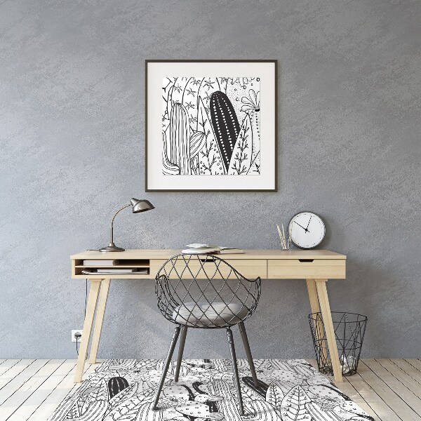 Tapis pour chaise de bureau Cactus comique