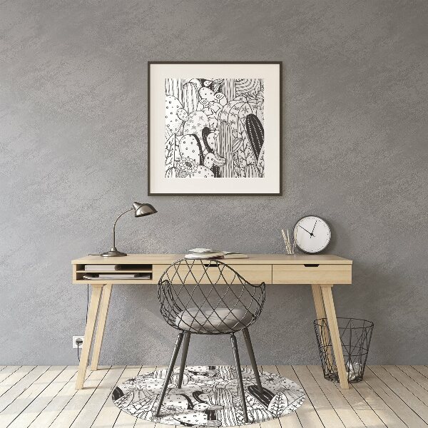 Tapis pour chaise de bureau Cactus comique