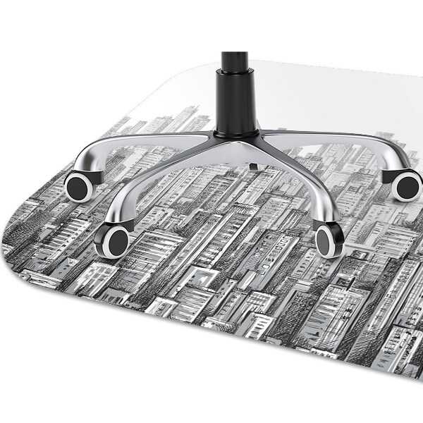 Tapis protection sol Ville noire et blanche