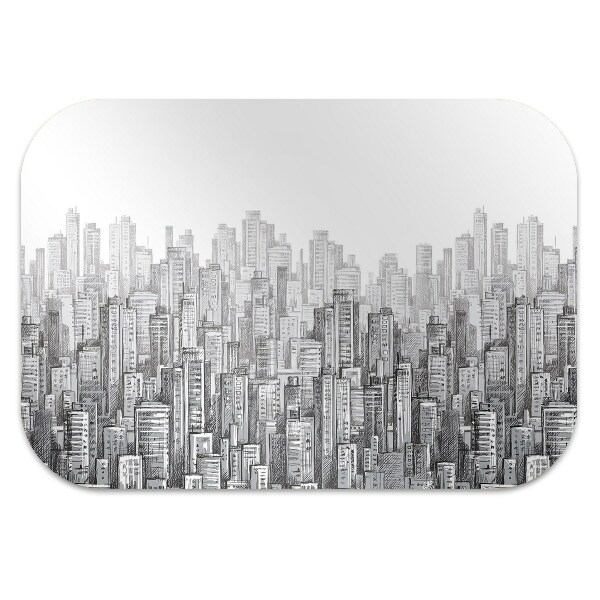 Tapis protection sol Ville noire et blanche
