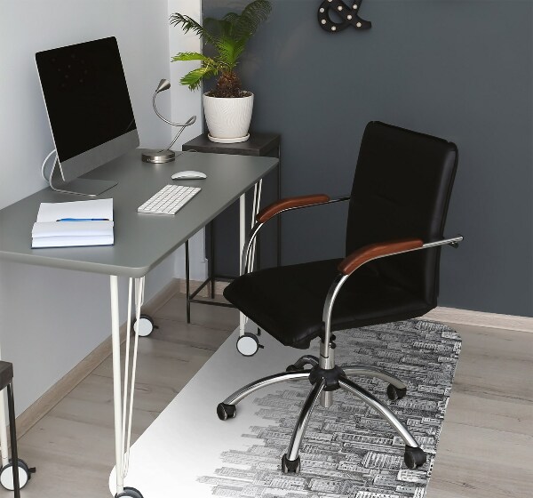 Tapis protection sol Ville noire et blanche