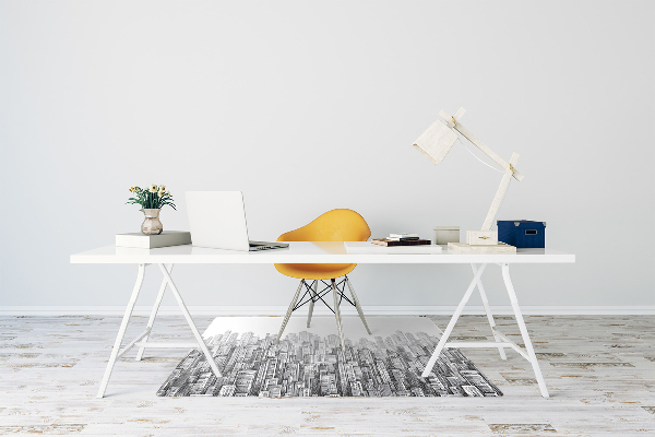Tapis protection sol Ville noire et blanche