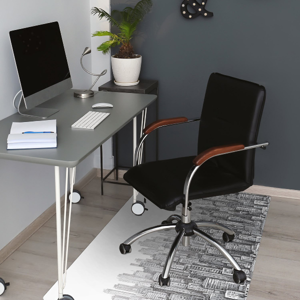 Tapis protection sol Ville noire et blanche