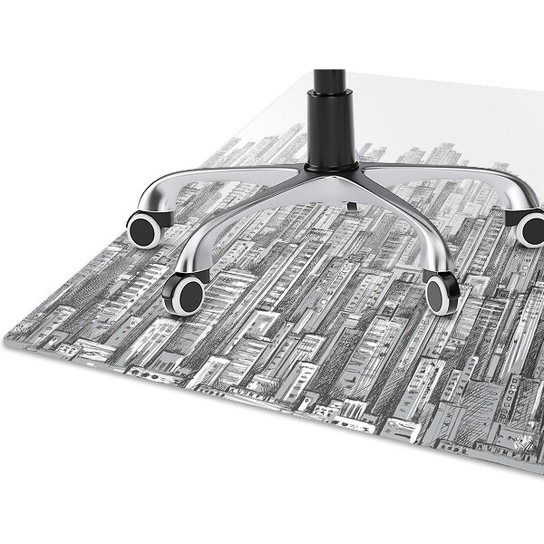 Tapis protection sol Ville noire et blanche