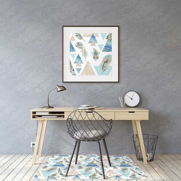 Tapis protège sol Triangles et plumes