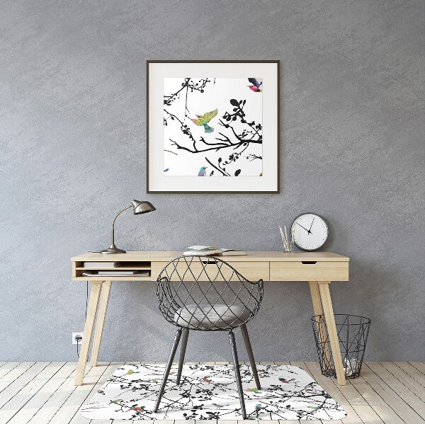 Tapis de chaise de bureau Oiseaux et branches