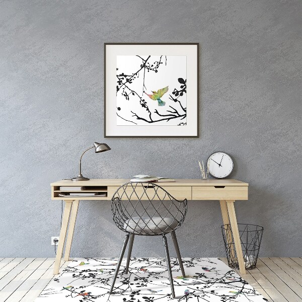 Tapis de chaise de bureau Oiseaux et branches