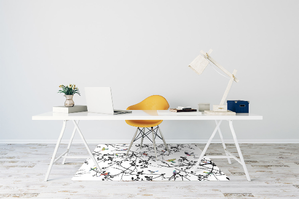 Tapis de chaise de bureau Oiseaux et branches