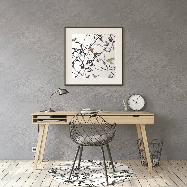Tapis de chaise de bureau Oiseaux et branches