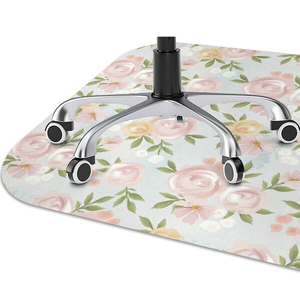 Tapis de chaise de bureau Fleurs aquarelles