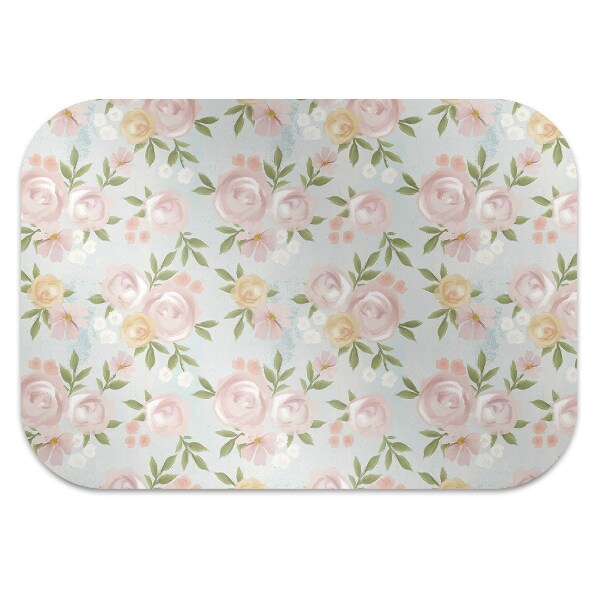 Tapis de chaise de bureau Fleurs aquarelles