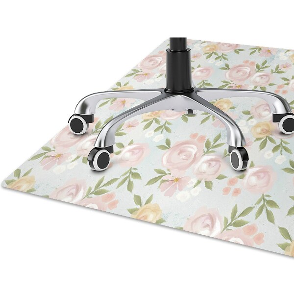 Tapis de chaise de bureau Fleurs aquarelles