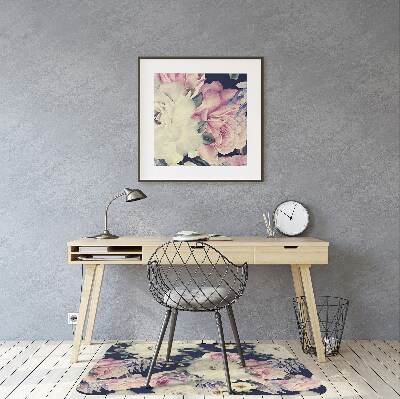 Tapis de chaise de bureau Fleurs baroques