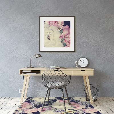 Tapis de chaise de bureau Fleurs baroques