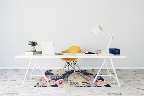 Tapis de chaise de bureau Fleurs baroques
