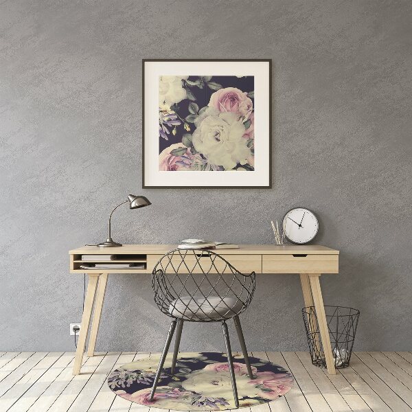 Tapis de chaise de bureau Fleurs baroques