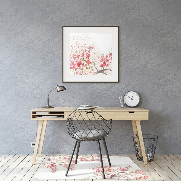 Tapis de chaise de bureau fleurs de cerisier