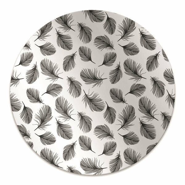 Tapis pour chaise de bureau Plumes noires et blanches