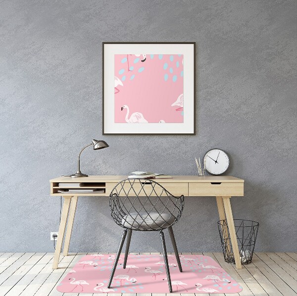 Tapis de chaise de bureau Flamants